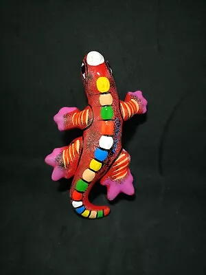 Buy Mexican Talavera Style Iguana Lizard Figurine Multicolor Pottery Wall Pocket  • 25£