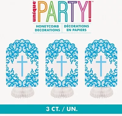 Buy Boys Blue White Cross 1st First Holy Communion Tableware Balloon Party Decor • 2.48£