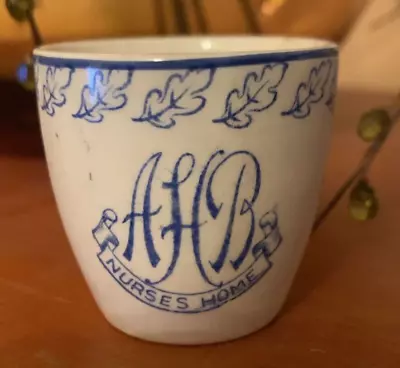 Buy Rare Antique ACME Blue White Transferware Egg Cup AHB Nurses Home • 19.99£
