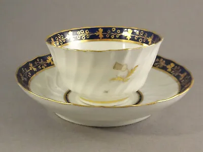 Buy Worcester Porcelain Thistle Pattern COFFEE CUP & SAUCER C1790 • 29.95£