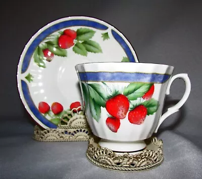 Buy Duchess Fine Bone China England Tea Cup & Saucer Strawberry Fruit • 15.46£