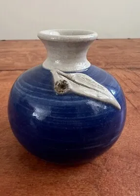 Buy Vintage Australian Pottery Vase Gum Nut Leaf Small Blue Signed 7cm • 16.11£
