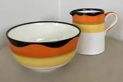 Buy Art Deco A E Gray Gray's Pottery A.187 Patten Banded Sugar Bowl & Milk Jug • 29.99£