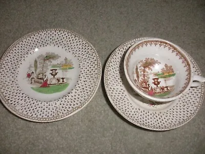 Buy Miniature/children's Cup, Saucer And Plate Set. Vintage In Excellent Condition • 7.75£