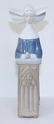 Buy Retired Lladro Spain Porcelain #5502 Meditation Nun Blue Kneeling Figurine • 120.05£