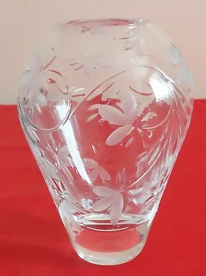 Buy Royal Doulton Glass Vase Decorated With Etched Flowers • 12.50£
