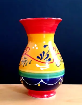 Buy Beautiful Del Rio Salado Ceramic Pottery Vase Handmade In Andalusia Spain • 20£