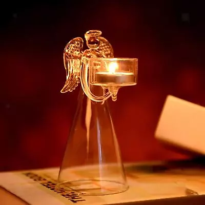 Buy Glass Angel Candlestick Centre Candelabra Decor Elegant Creative Candle Holder • 11.26£