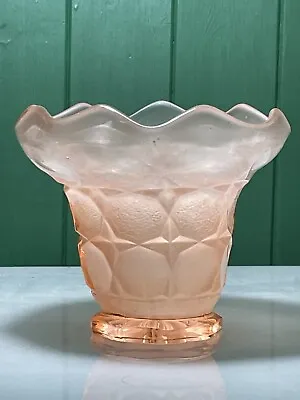 Buy VINTAGE ART DECO 1930s SOWERBY OXFORD SUITE FROSTED PINK ART GLASS VASE • 12.99£