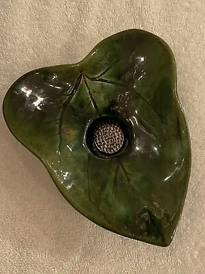 Buy Karen Faulk (LA Artist) Leaf Shaped Hand Thrown Pottery Floral Frog New Pristine • 47.19£