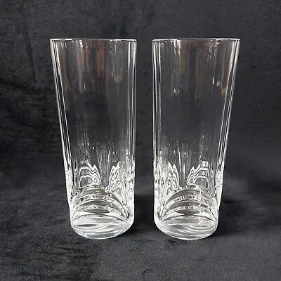Buy Crystal Hi Ball Glasses Long Water Clear Cut Glass X 2 Whiskey RCR Aurea 200ml • 12.95£