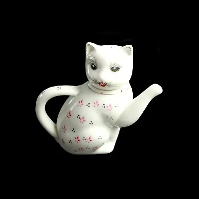 Buy Vintage Chinese White Porcelain Lucky Cat Paw Up Mini Teapot Tea Cat Lover Gift  • 20£