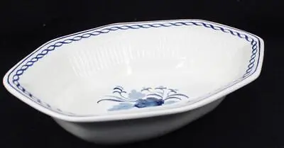 Buy Adams Baltic Blue White Background 9 1/2 Inch Oval Vegetable Bowl • 36.89£