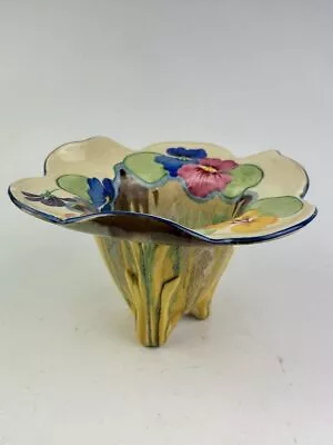 Buy Clarice Cliff PANSIES Pattern Rare Shape 497 Vase, 19.5cm. Art Deco, Circa 1934. • 595£