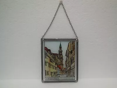 Buy Rectangular Stained Glass Suncatcher ~ Hannover ~ Lead Surround ~ Metal Chain • 15£