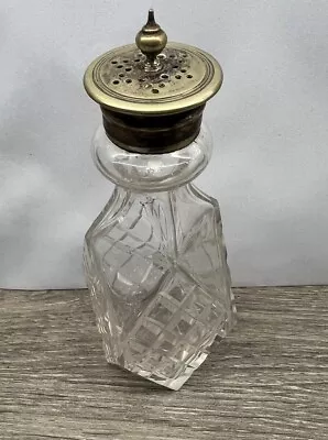 Buy Vintage Glass Salt Or Pepper Pot With Metal/brass? Hinged Lid. • 4£
