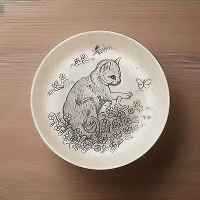Buy Poole Pottery Decorative Cat And Butterfly Plate/Pin Dish D13cm With Artist Mark • 5.99£
