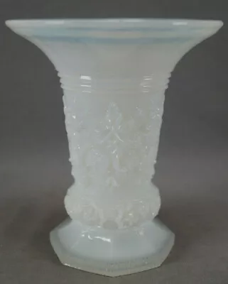 Buy 19th Century French / Belgian Blown Molded White Opaline Trumpet Vase C. 1850 • 470.41£