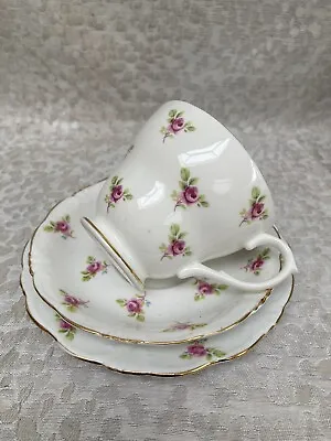 Buy Vintage Collingwood & Duchess Pink Rose China Ditsy Trio, Cup Saucer & Plate • 4.99£