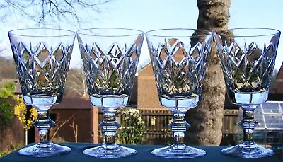 Buy Lovely Set Of 4 Cut Glass Crystal 5 1/4  Wine Glasses • 25£