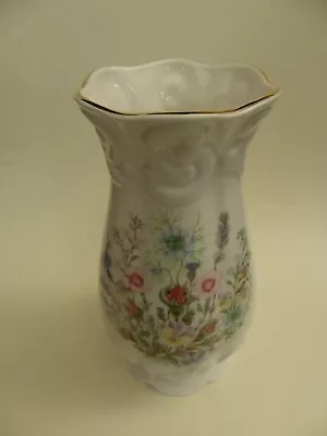 Buy Aynsley Fine Bone China  Wild Tudor  Vase 8.5  Tall. • 22.50£