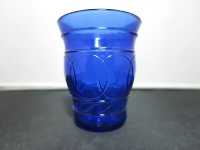 Buy Vintage Cobalt Blue Juice Glass With Circles Marked 4 • 8.64£
