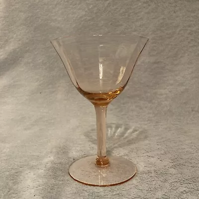 Buy Tiffin Glass Co Franciscan Pink Crystal Optic Sherbet Champagne Glass 5” • 5.78£
