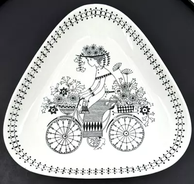 Buy Vintage ARABIA Finland EMILIA Trinket Dish PROCOPE Raija Uosikkinen WOMAN Bike • 42.89£