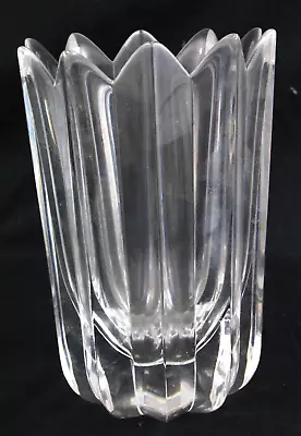 Buy Vintage Signed Orrefors 7 3/4  Clear Cut Crystal Flower Vase • 37.95£