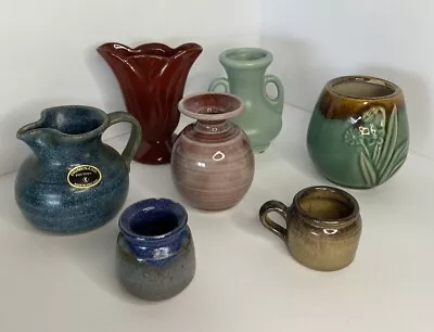 Buy Lot Small Pottery Royal Haeger Prinknash MCM Vintage Handmade Vases Jugs 7pc • 24.13£