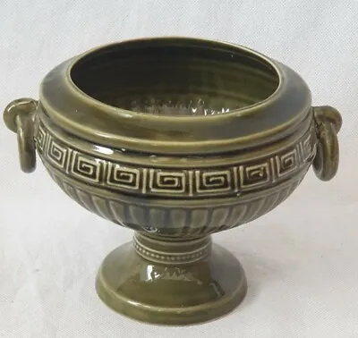 Buy Vintage Devonway Kingsbridge Pottery Pedestal Bowl In Green • 15£