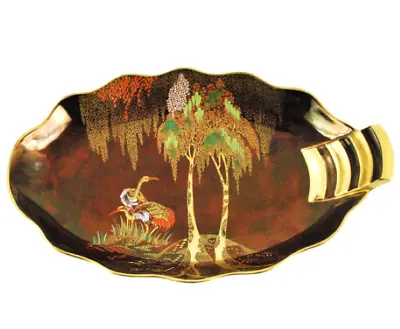 Buy Carlton Ware Rouge Royale Lustre Large Oval Dish With Handle Stork Pattern 11¾  • 36£