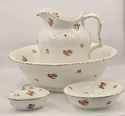 Buy John Maddock & Sons Wash Bowl And Jug With Soap Dish & Bowl With Drainer Cover. • 25£