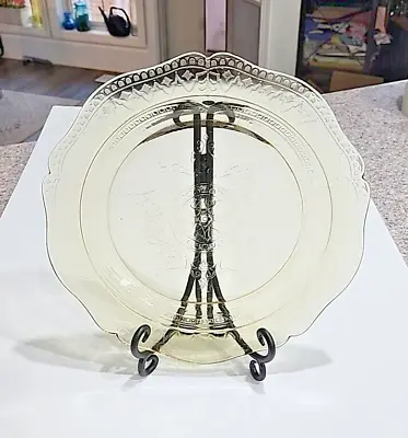 Buy VINTAGE Federal Glass - Amber Patrician Spoke -Depression Glass 11  Plate • 10.39£
