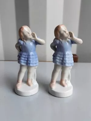 Buy Pair Of Vintage Foreign Poss Chinese Girl Figurines Porcelain MCM Retro Pottery • 15£