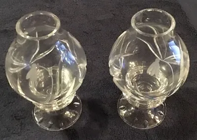 Buy Pair Of Hurricane Lamp CUT Glass OR CRYSTAL CANDLE HOLDERS  • 95.32£