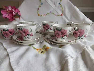 Buy Beautiful Vintage Royal Stuart Fine Bone China Pink Roses 19 Piece Tea Set • 10£