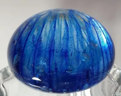 Buy Vintage Signed PHIL VICKERY British Art Glass Cobalt Blue PAPERWEIGHT Sunderland • 39£