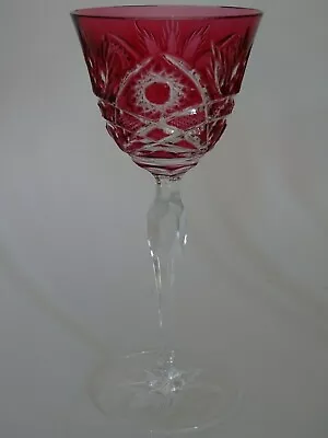 Buy One Amazing Antique Roemer Wine Glass Crystal  Cut Red Color Bohemian • 113.99£