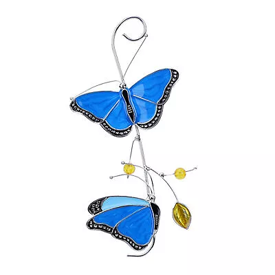 Buy Stained Glass Butterfly Hangings Garden Decoration • 9.26£