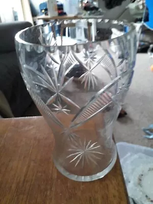 Buy Vintage Cut Glass Vase 6.5in  PLAS8) • 1.50£