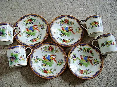 Buy Antique Paragon England Porcelain Tea Set Of 8,bird Of Paradise, Pattern 86492 • 105£