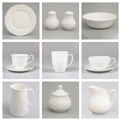 Buy White Bone China Crockery Tableware Plates Bowls Cups Mugs Jugs Assorted Sizes • 17.99£