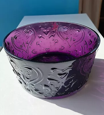 Buy Dartington Crystal Purple Glass Bowl By Laurence Llewelyn-bowen Wings Of Love • 15£