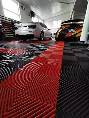 Buy Modular Interlocking Ribbed Garage Flooring Tiles Similar To Swisstrax Ribtrax • 1.99£