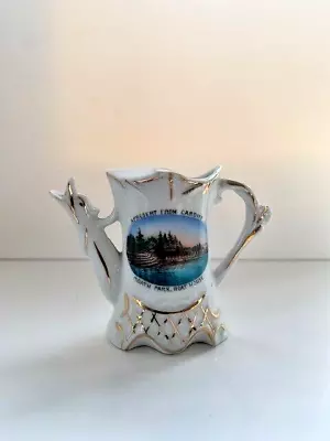 Buy Vintage Crested China CARDIFF - MOATH PARK BOAT HOUSE - Miniature Gilded Jug • 6.50£