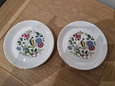 Buy Vintage Pair Of Royal Sutherland Trinket Dishes Floral Bird Pattern 12cm  • 12£