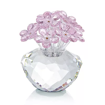 Buy NOYISTAR K9 Crystal Purple Flower Figurine Glass Bouquet Ornament Paperweight • 23£
