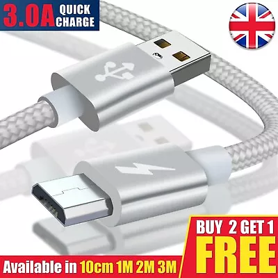 Buy New Long Fast Micro Usb Cable 1m 2m 3m 10cm Strong Lead Braided Data Sync Phones • 3.49£