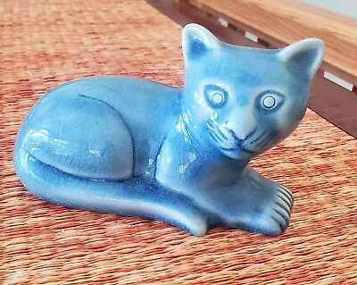 Buy Thailand Vintage Handcrafted BLUE CELADON Ceramic CAT - Stamped & Dated,  Mint • 18.97£
